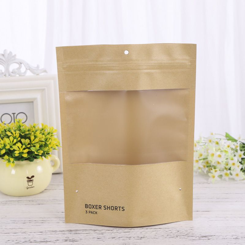 开窗牛皮纸袋干果食品包装袋牛皮纸自封袋自立袋茶叶密封袋拉链