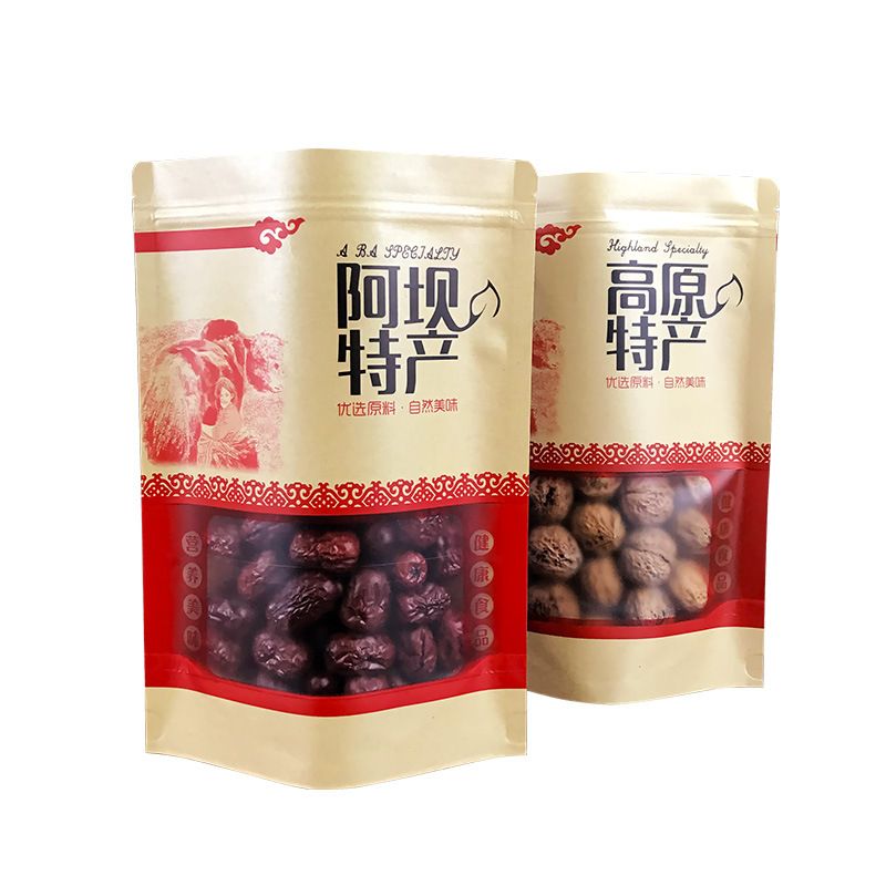牛肉干包装袋高原特产阿坝特产草原特产密封袋牛皮纸自立自封袋子