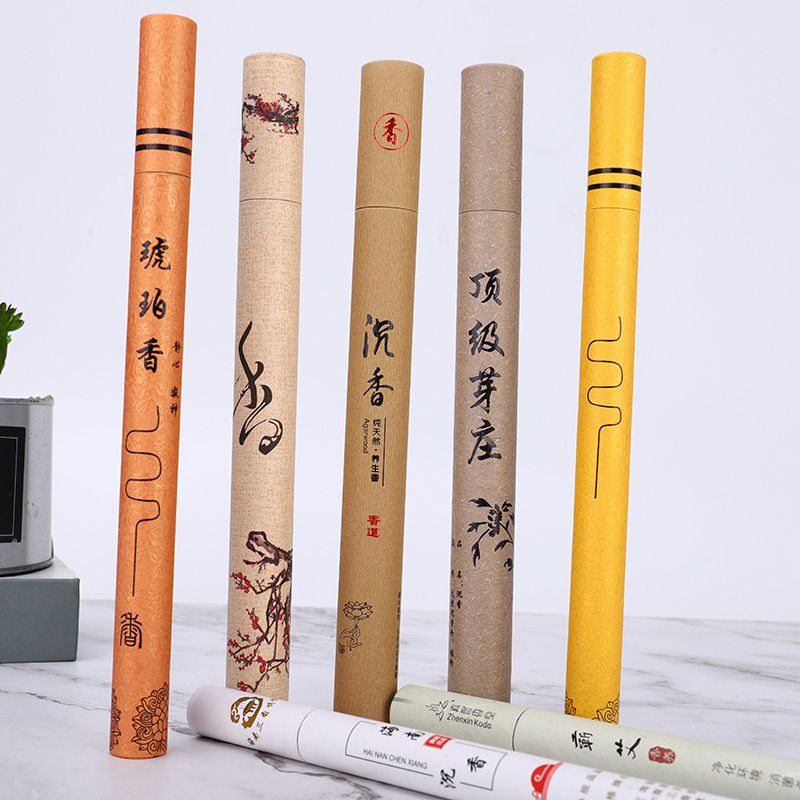 新款烫金檀香纸筒包装图片