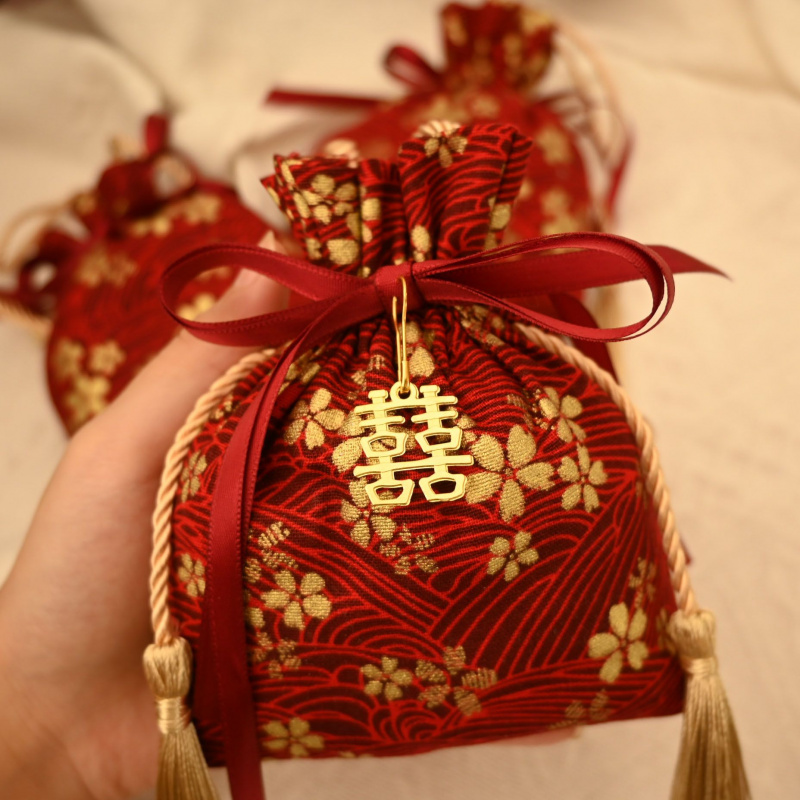 喜糖袋子结婚喜糖盒婚礼手提糖果礼盒中式免折叠订婚糖盒伴手礼盒