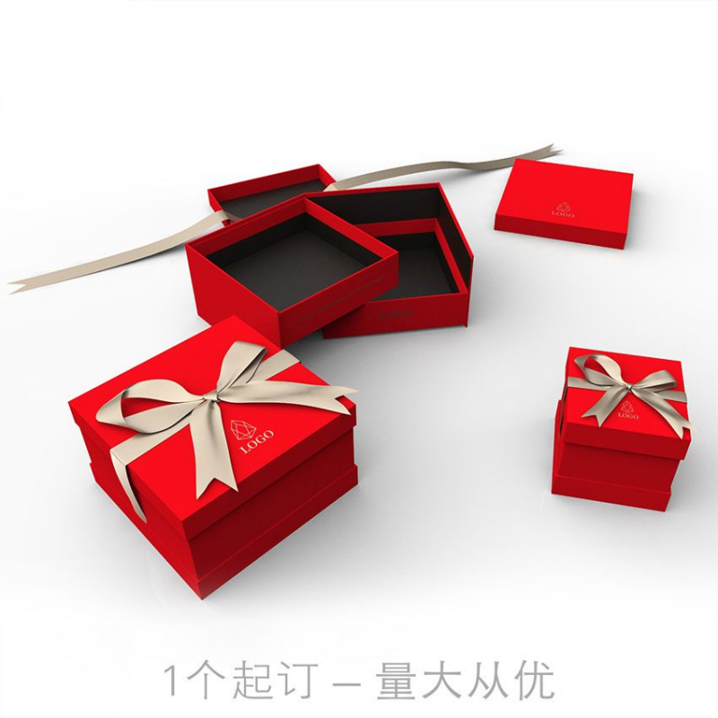 礼盒创意 喜糖鲜花盒精装双层天地盖套盒婚礼伴手礼包装盒生产定