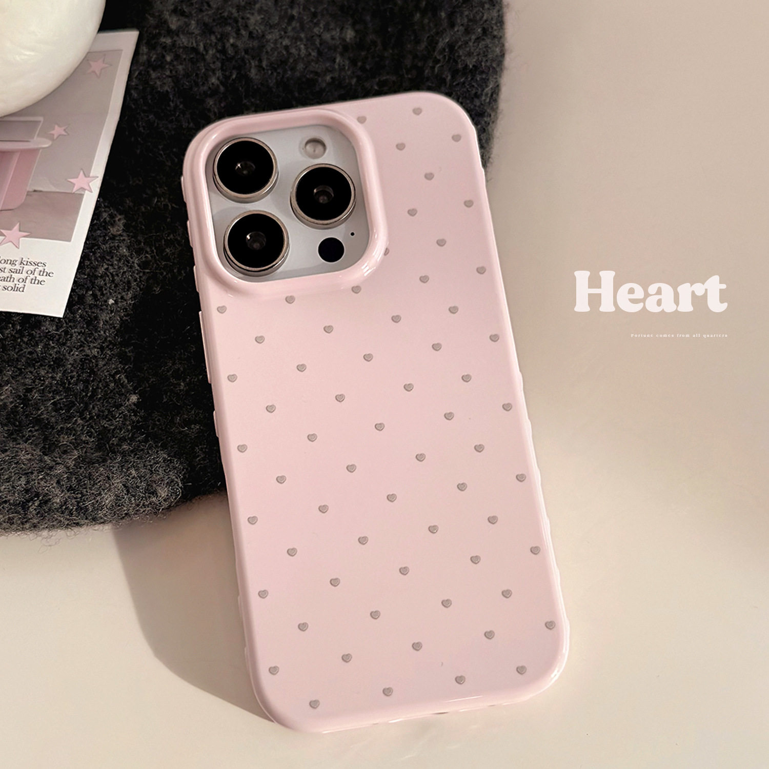 【智能AI相机键包裹】粉色甜美少女满屏爱心适用苹果17手机壳新款iPhone17PROMAX全包17PM相机按键手机保护壳