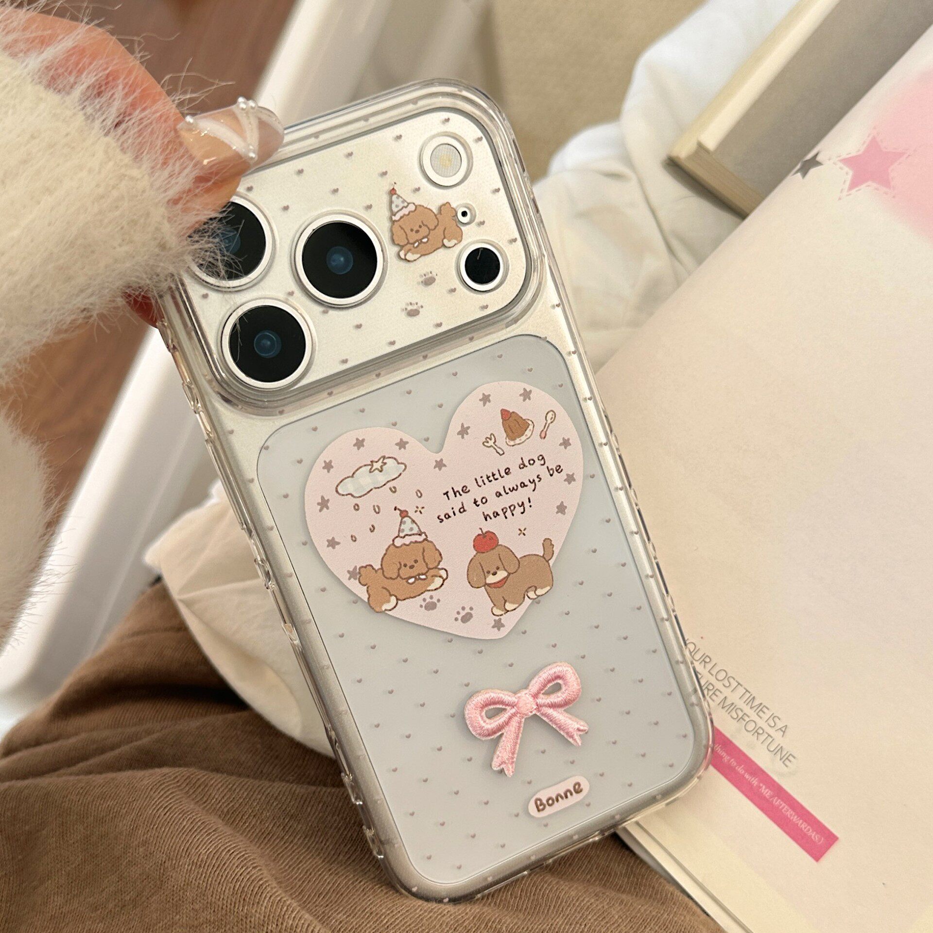 高颜值爆款适用苹果17手机壳新款iPhone17promax透明防摔16pm粉色蝴蝶结小狗17PM可爱女款13爆款包相机键软壳