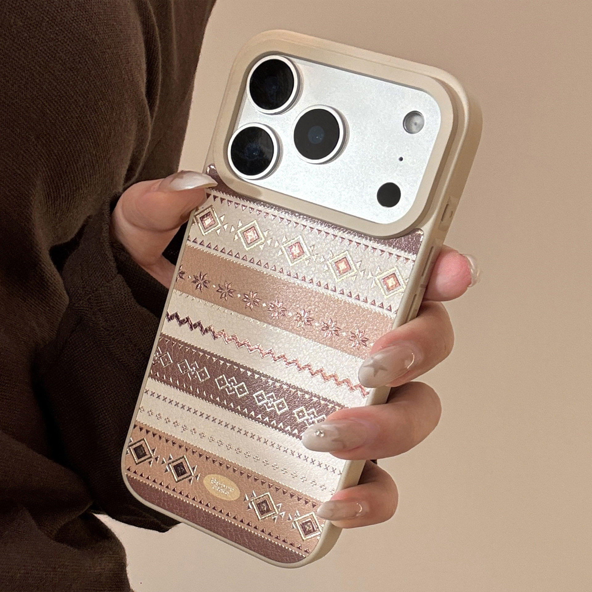 个性复古ins皮纹菱格适用苹果17手机壳新款iPhone17AIR大孔镜头17PROMAX防摔16pm轻奢高级感13华为三星保护套