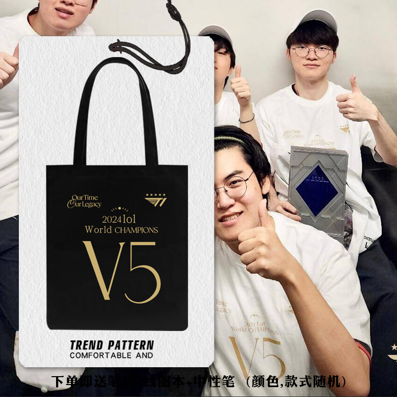 T1战队S14总决赛夺冠FAKER帆布包