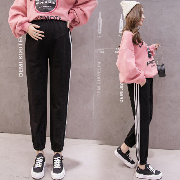 加肥加大码200斤胖mm孕妇纯棉秋装裤子托腹春秋打底休闲运动裤潮