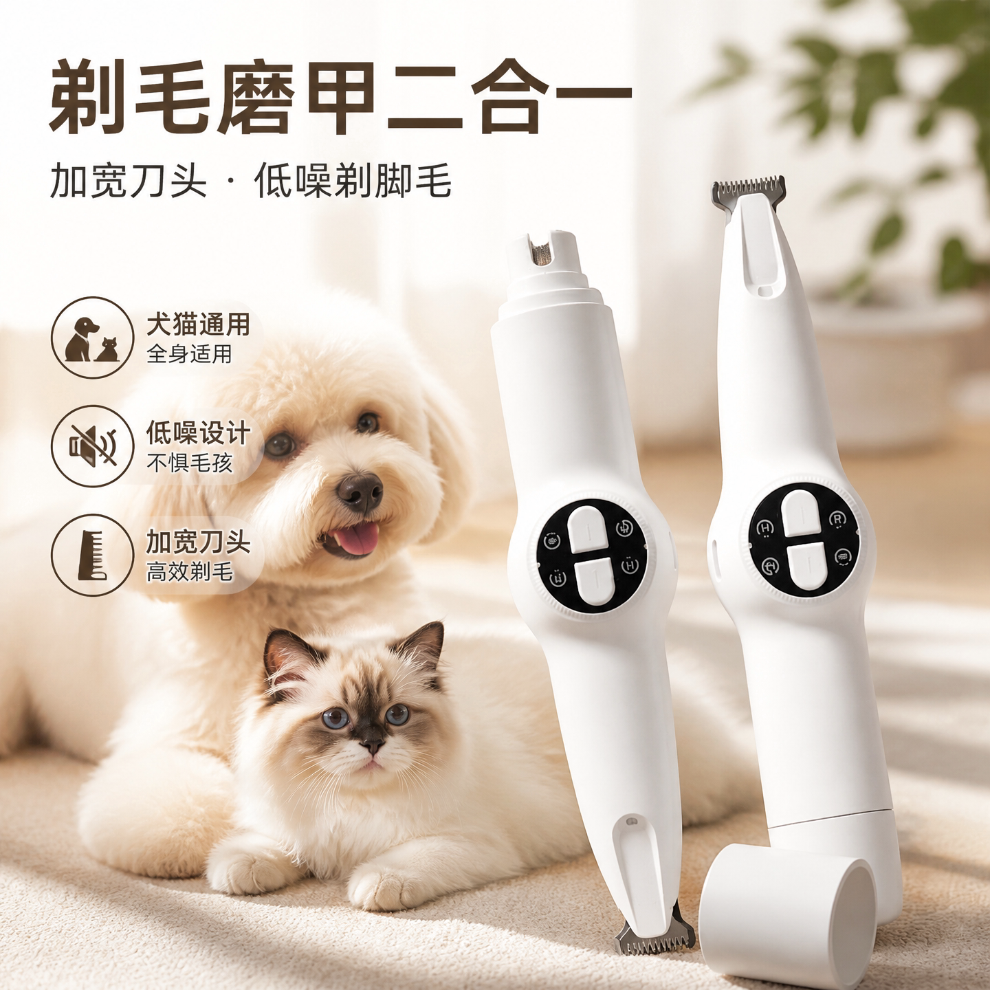 狗狗剃毛器专用推子宠物狗毛修理泰迪剃脚毛电推剪磨甲二合一神器
