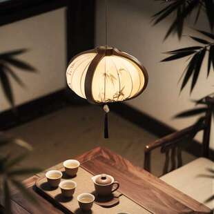 宋式美学小吊灯电视背景墙卧室床头茶室饭店卡座禅意风圆形灯