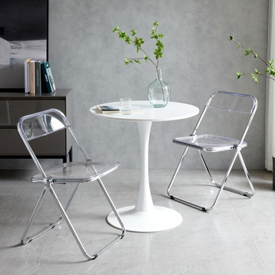 圆桌简约休闲郁金香烤漆白色洽谈桌咖啡奶茶店餐桌阳台北欧小桌椅