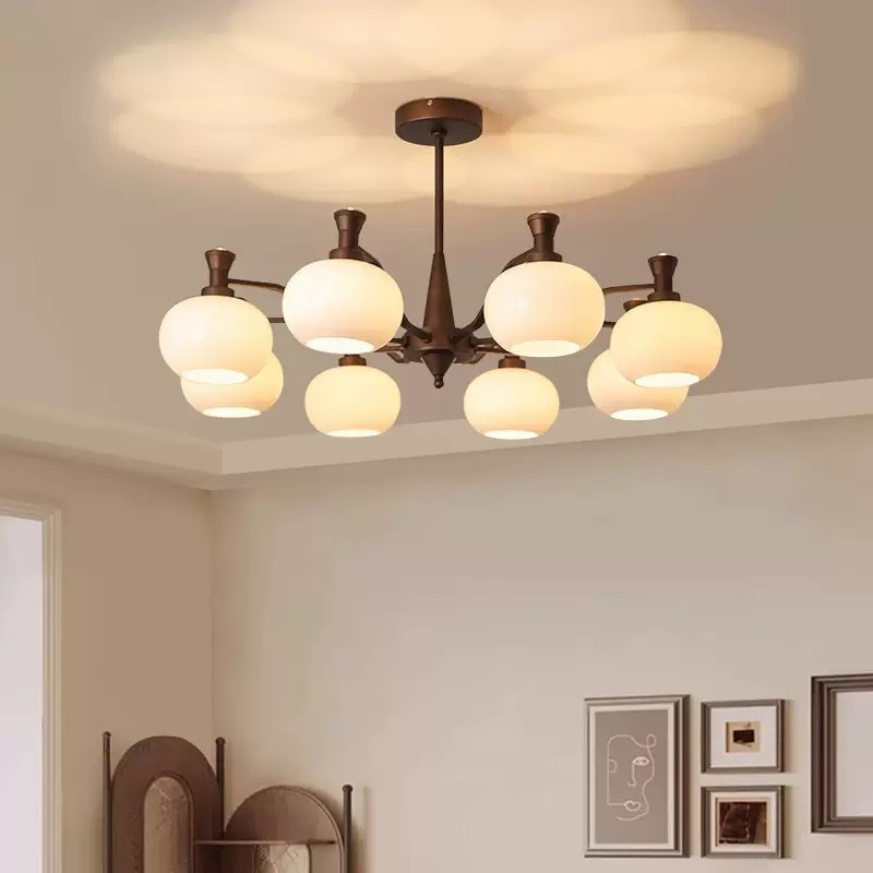 中古风客厅吊灯美式复古大气主灯2025新款柿子灯具全屋套餐组合