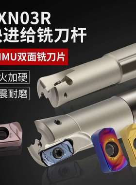 EXN03R快进给铣刀杆快速刀杆加工中心刀片LNMU0303双面开粗铣刀片