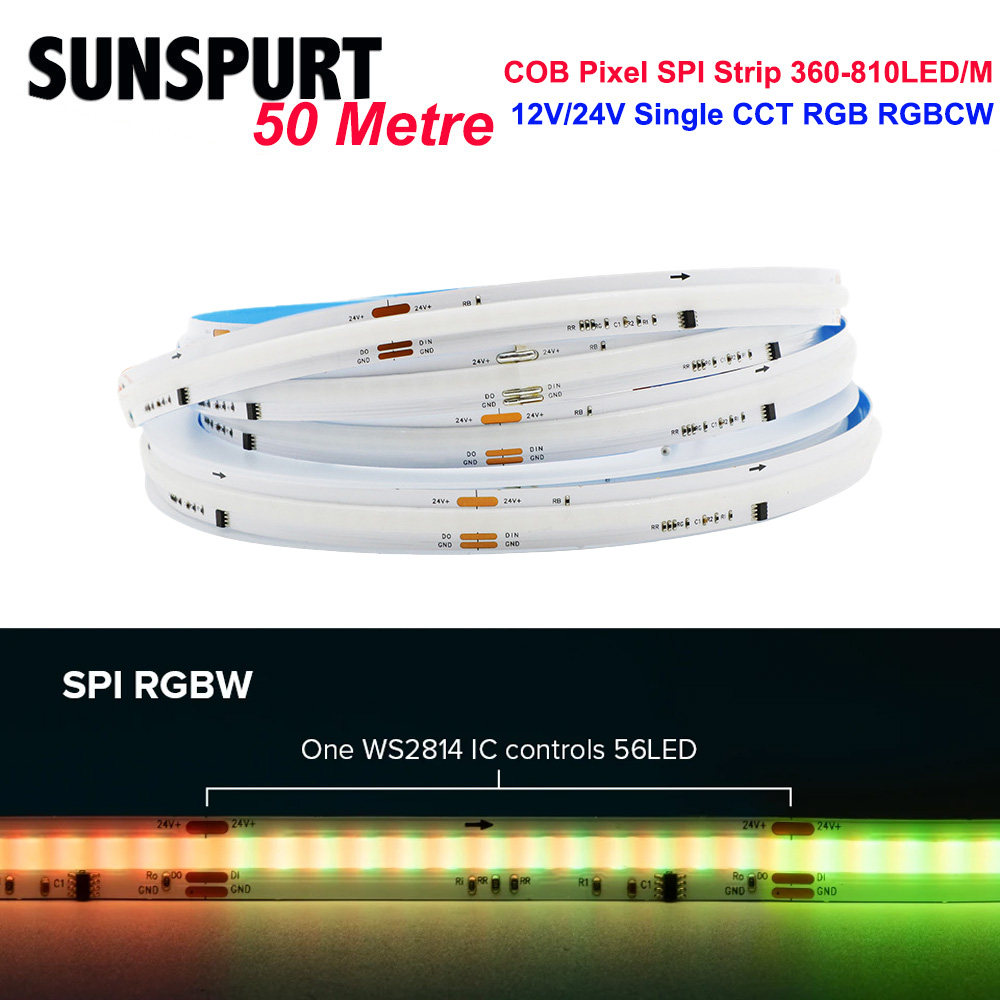 24VFCOB柔性LED幻彩COB灯带WS2811匀光单色双色温RGB流水全彩灯条,家装灯饰光源,室内LED灯带,淘宝优惠券,粉丝福利购,淘宝优惠卷