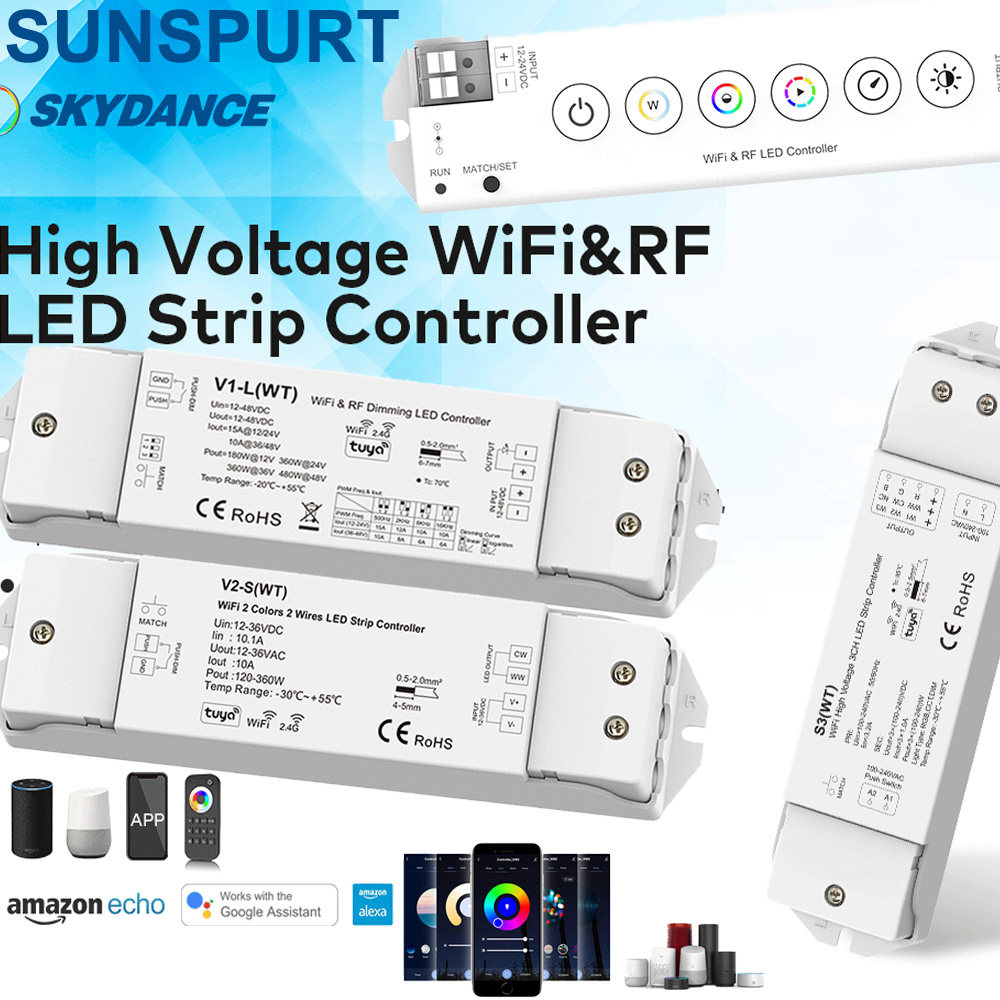 涂鸦智能两线双色温控制器LED灯带V2-S(WT)/wifi高压S3调色调光器