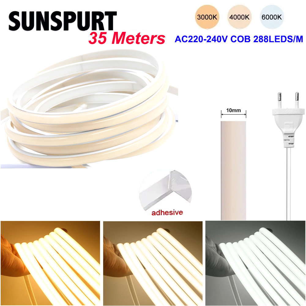 超薄led灯带220v户外防水夜市摆摊超亮自粘客厅吊顶COB工程软灯条,家装灯饰光源,室内LED灯带,淘宝优惠券,粉丝福利购,淘宝优惠卷