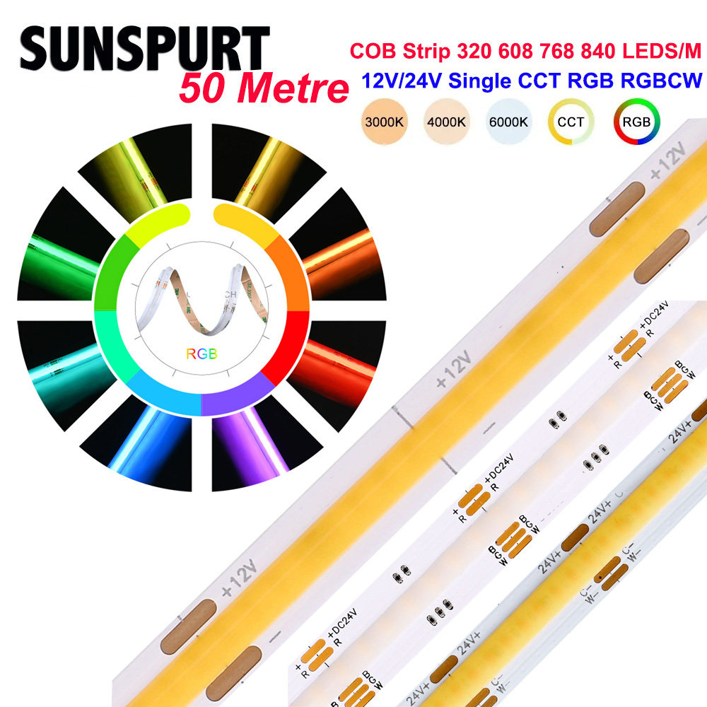 12-24V RGBCW智能COB灯带led低压单双色七彩变色RGBW四合一氛围灯,家装灯饰光源,室内LED灯带,淘宝优惠券,粉丝福利购,淘宝优惠卷