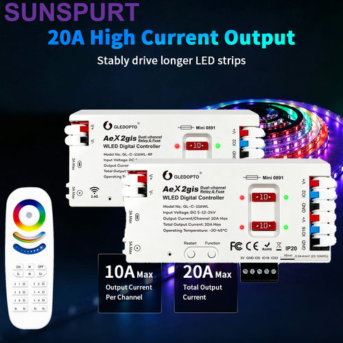 WLED新品带RF2.4G ESP32多路输出幻彩 Matter控制器PWM控制Thread