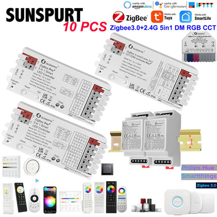 Alexa Hue ZigBee30控制器LED灯带5合1智能APP语音控支持2.4G遥控