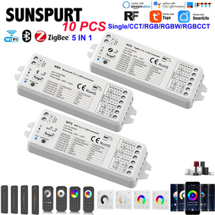 LED涂鸦Zigbee智能控制器RGBCW七彩灯带语音WIFI双色温灯条调光器