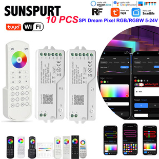 APP涂鸦幻彩WIFI控制器无线音乐喊泉跑马流水LED灯带阳台庭院使用