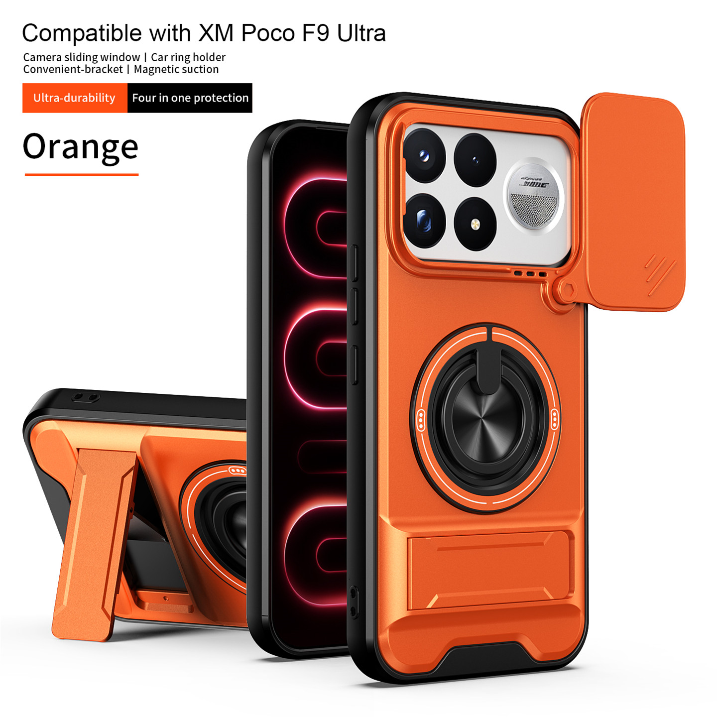 适用于小米Poco F9Ultra手机壳带镜头盖pocof9pro保护套u全包防摔uitra海外版5G外壳por新款p国际磁吸支架港
