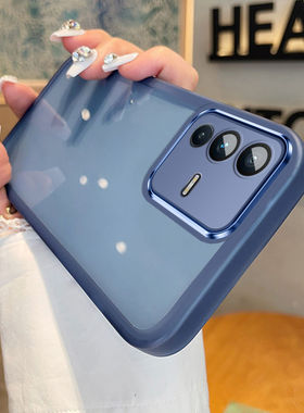 适用VIVO V23手机壳自带镜头膜保护套vivov23pro男女新款护镜壳V2132软外壳透明v23E全包防摔por硅胶2130超薄