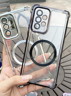 适用三星A52手机壳带镜头膜Galaxya53保护套a73气囊防摔SM-A526B硅胶软壳536E全包736透明case外壳galaxy磁吸