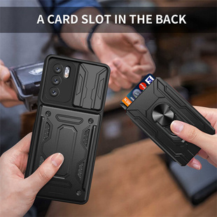 适用OPPO A16手机壳全包保护套oppoa16气囊防摔咭片A16新款滑盖镜头5G版男女插卡推拉磁吸指环软外壳卡套装卡