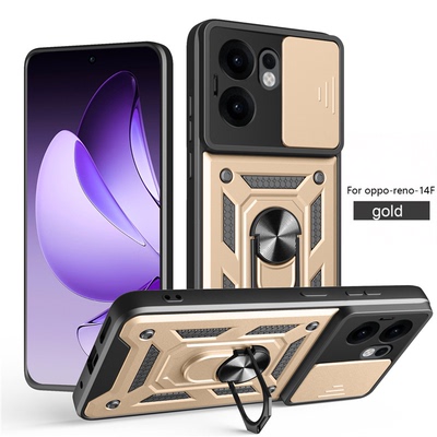 适用于OPPO Reno14F手机壳带镜头盖推窗reno14f保护套全包防摔CPH2743外壳case海外版5G男款reon指环支架opor