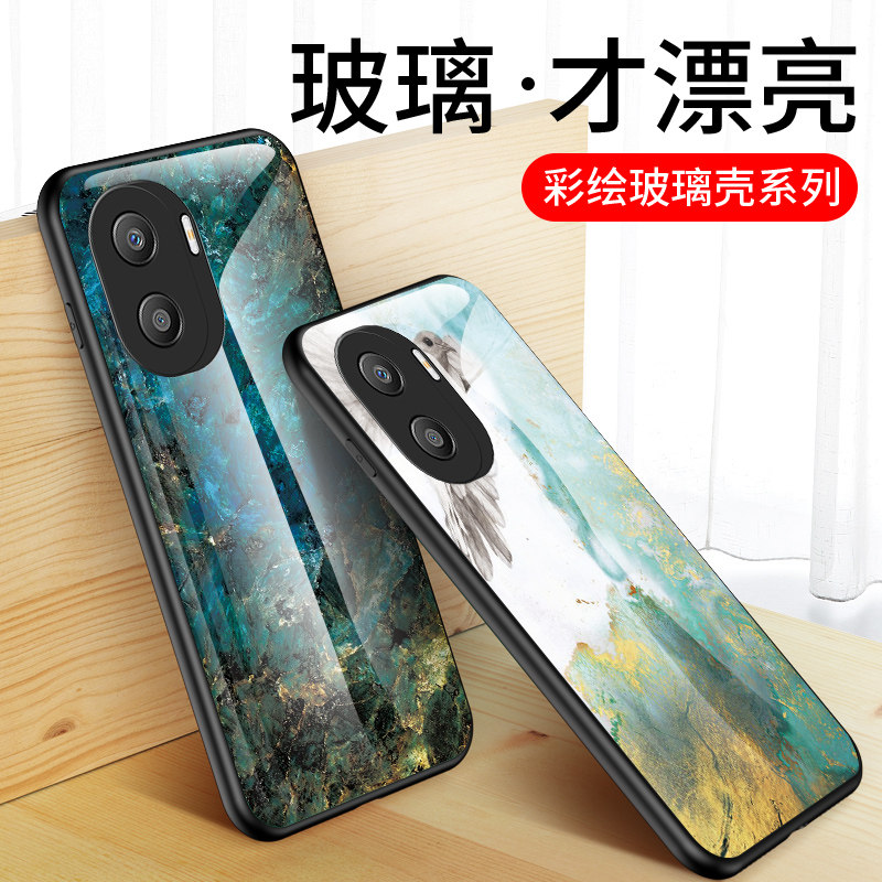 适用华为荣耀x40i手机壳全包防摔荣耀x40i大理石纹x4oi硅胶保护套honor新品潮牌彩绘玻璃x40i新款时尚软外壳