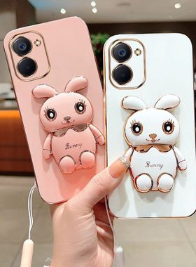 适用realme真我v30手机壳新款兔支架RMX3619硅胶保护套realmev30全包镜头超薄防摔opporealmev30t男女外壳V3O