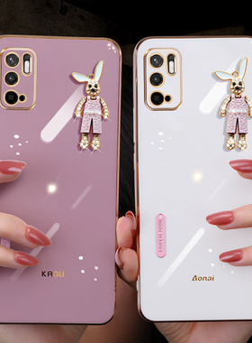 适用小米pocom3pro手机壳mi米poco m3超薄防摔pocp保护硅胶套M3全包镜头m3por卡通公仔ml女款5g可爱兔子por外