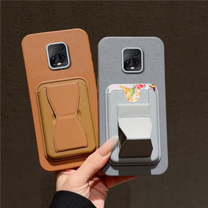 适用红米note9pro海外版手机壳带支架卡包小米redminote9s保护套max超薄redmi硅胶软壳case插卡por咭片p防摔