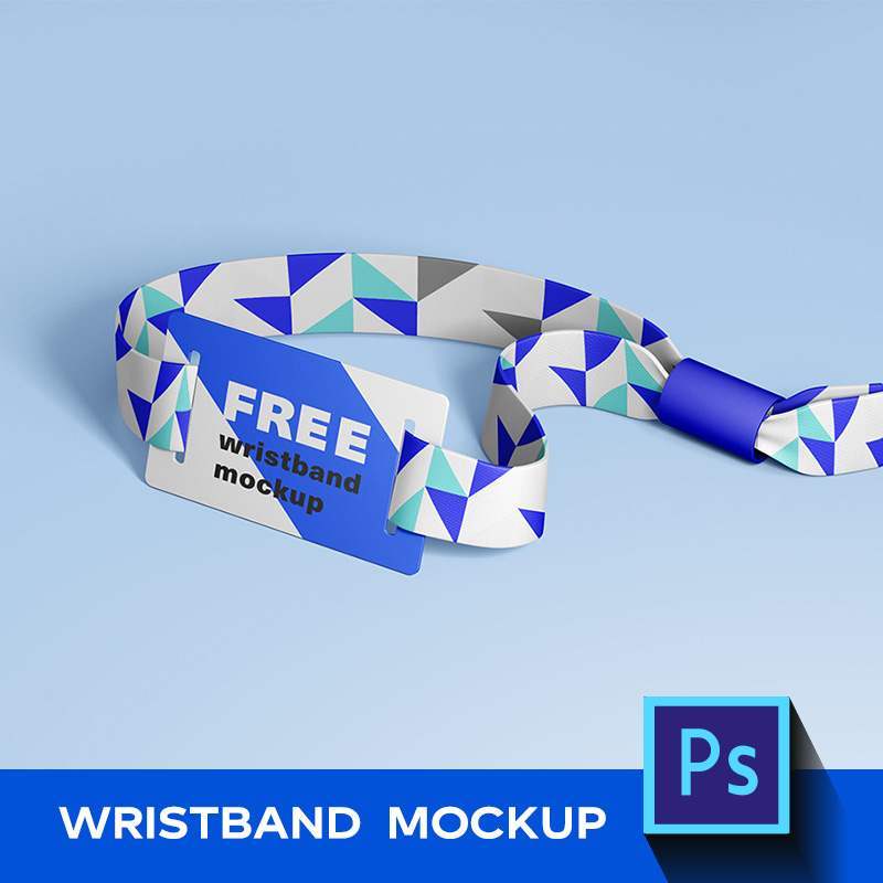 腕带硅胶材质PS样机运动手带素材手环智能对象贴图VI品牌提案模板