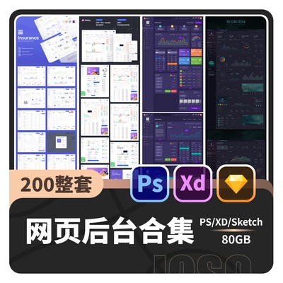 静态网页模板整套UI界面PC后台数据Web作品网站PS设计成品素材