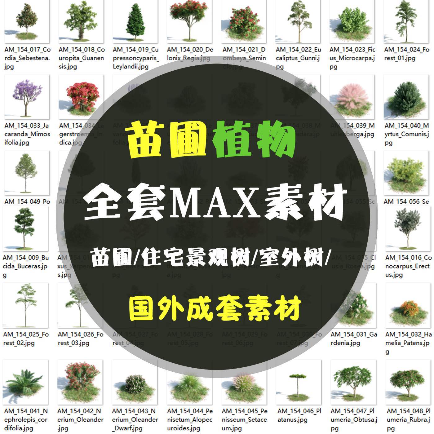 苗圃植物景观效果图树木3dmax模型园林景观花卉全模渲染3d模型库