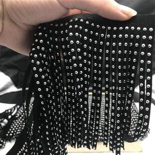 59号DIY辅料黑色白色咖啡色灰色咸菜色铆钉铝片亮钻排须流苏花边