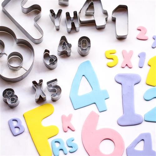 烘焙蛋糕工具不锈钢字母数字符号切模具套装翻糖饼干曲奇生日压模