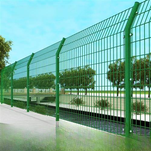 高速公路护栏网双边钢丝厂院墙圈地栅栏绿铁丝隔离栅栏光伏栅栏网