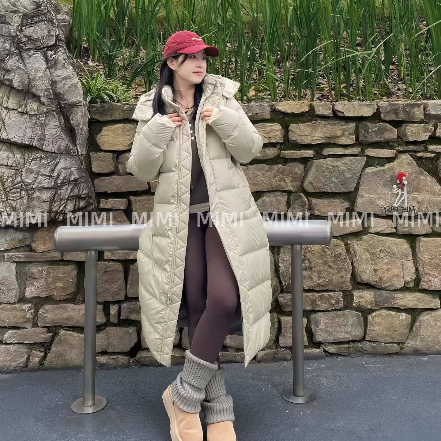 小柠檬行走的暖炉九格长款羽绒服