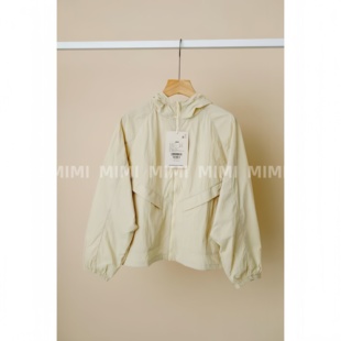 MIMI/小数淡黄色小清新防晒防泼水户外轻薄显瘦短款连帽外套26ss