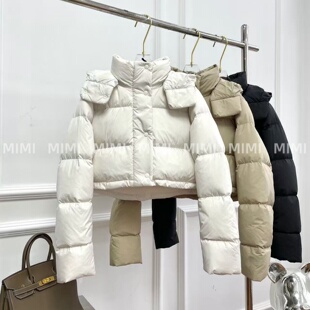 MIMI/【美丽废物】柠檬家超短奶罩羽绒服连帽立领设计肯豆风三格