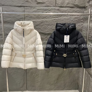 MIMI/渠道货蒙.K小蛮腰收腰双扣金扣V腰冬日OOTD羽绒服25FW雪天潮