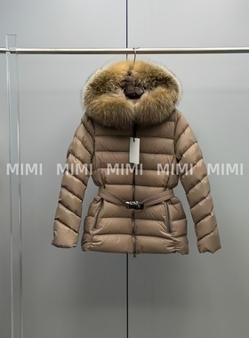 MIMI/高定渠道货显瘦收腰狐狸毛领冬日氛围感羽绒25FW新抗寒保暖