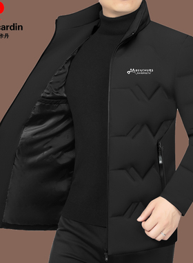 皮尔卡丹羽绒服男中青年立领白鸭绒夹克休闲修身冬季保暖男士外套