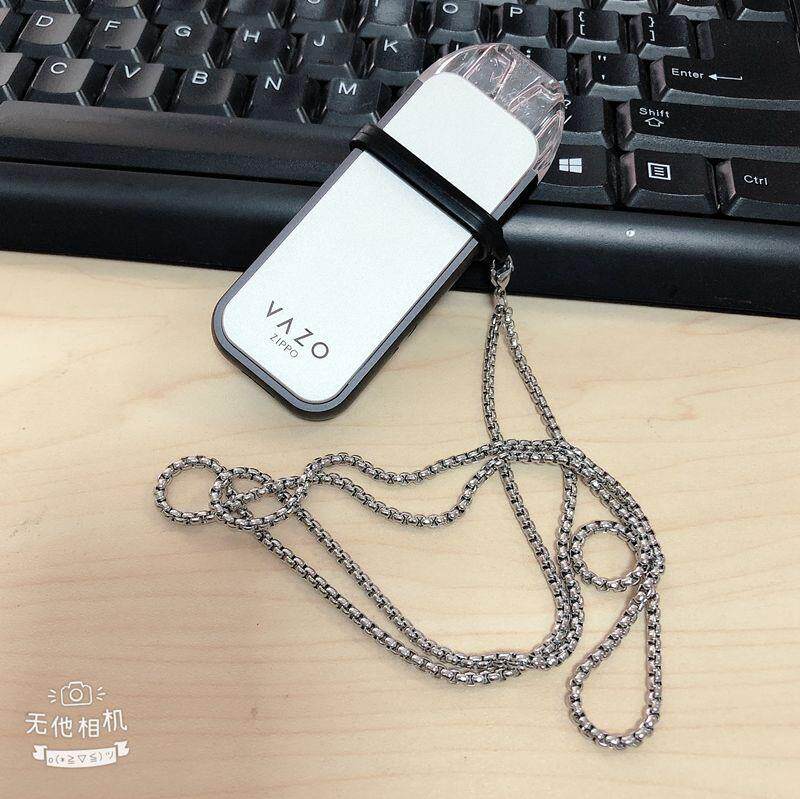 适用ZIPPOVAZO电子挂脖金属链子保护套钢链挂绳送硅胶圈挂链个性