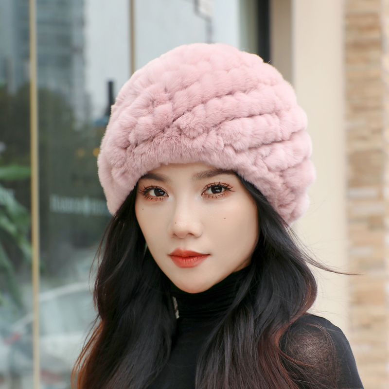 獭兔毛帽子时尚休闲百搭女冬季