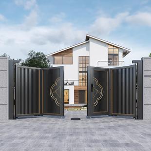 铝合金别墅庭院大门不锈钢电动折叠双开门农村自建房大门围墙大门