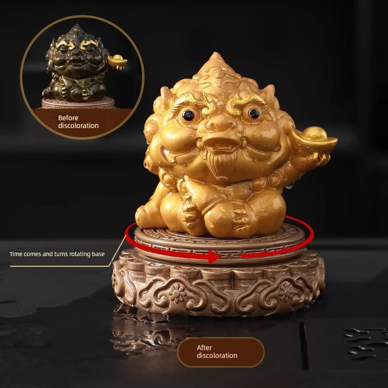 仕来润碧秀变色茶宠摆件可养引财宝茶玩茶几茶具茶几摆件节日礼品