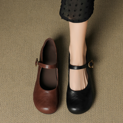 Dale~复古单鞋方头浅口单鞋女