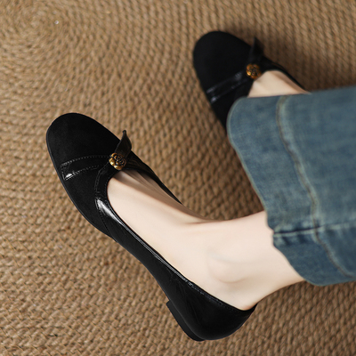 Dale~法式复古浅口单鞋方头软底